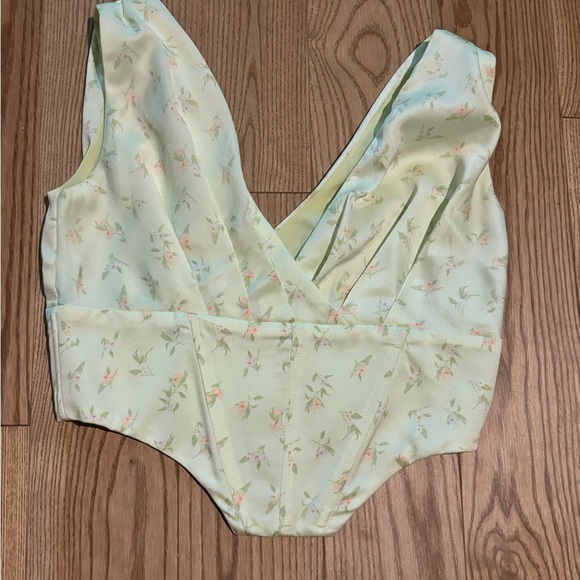 Camila Coelho Floral Women's Corset Top - Light Green - Picture 2 of 7